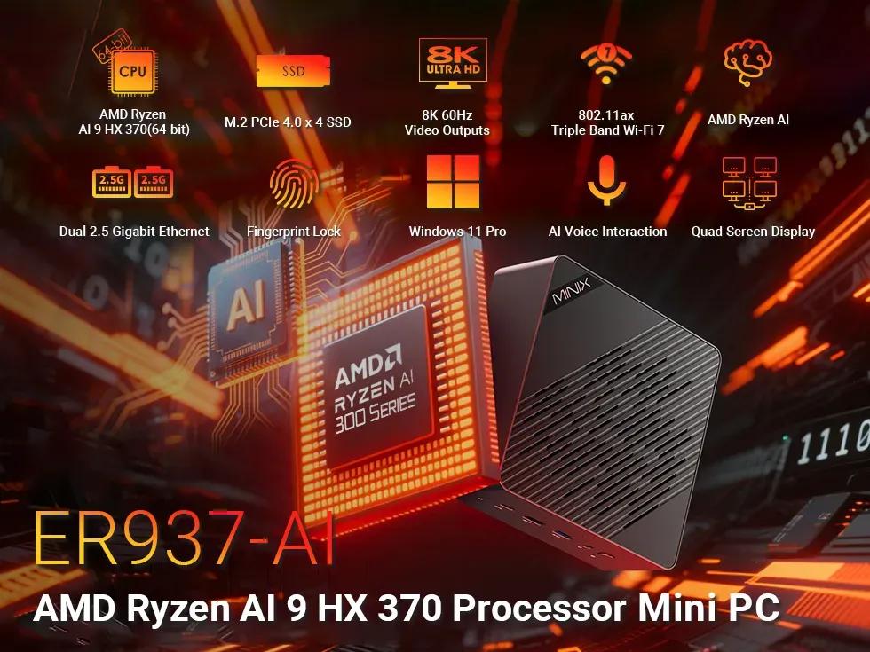 New MINIX Elite ER937 AI Mini PC redefines compact performance with Ryzen AI 9 HX 370