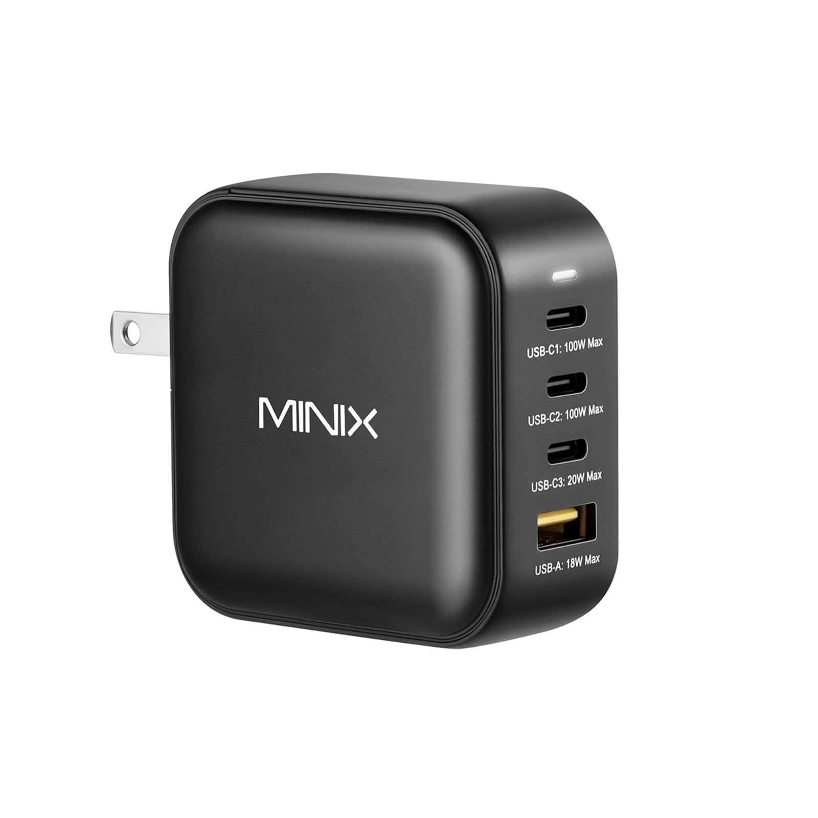 MINIX P3 100W 4-Port GaN Wall Charger with Interchangeable Plugs