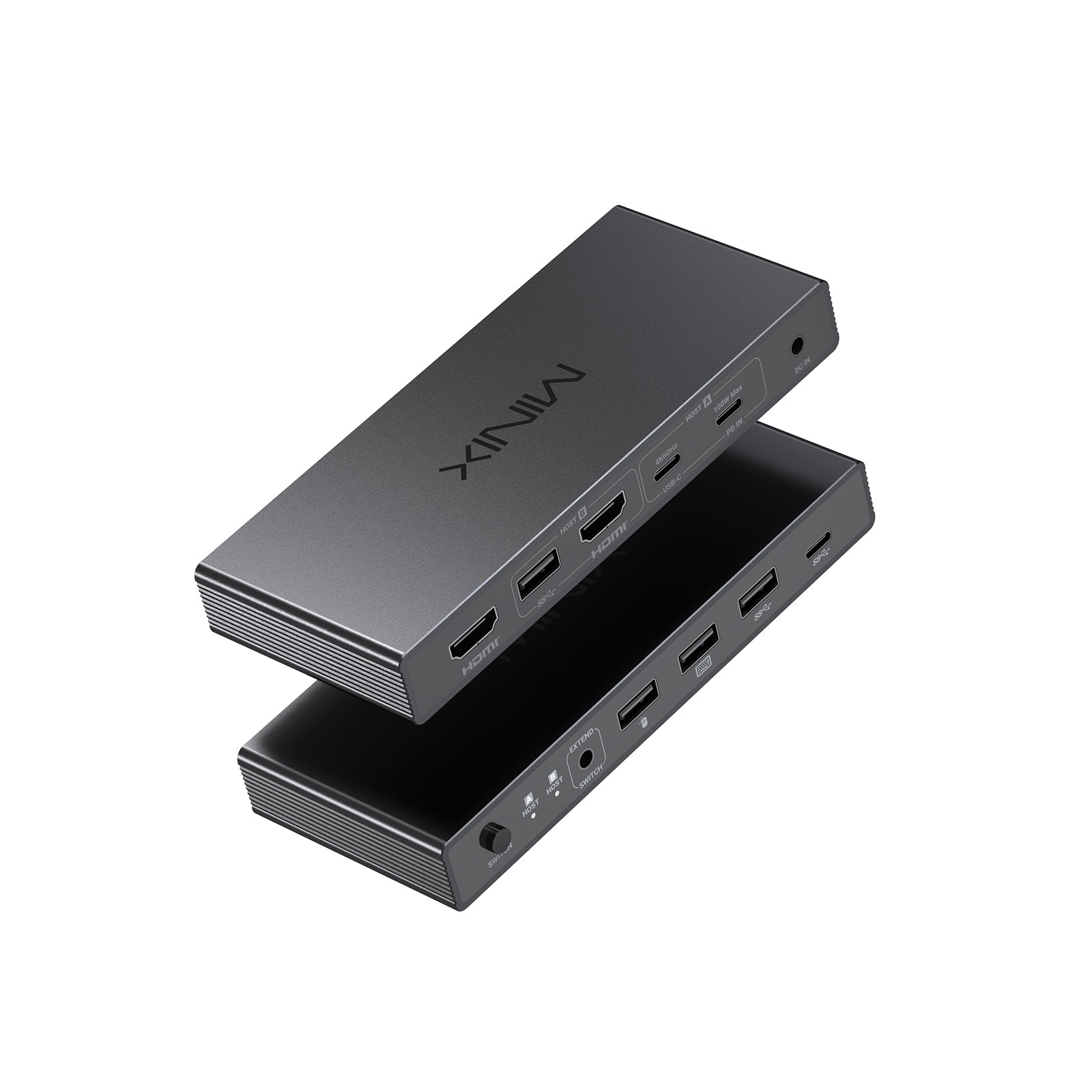 MINIX K2 USB-C+HDMI KVM Switch for 2 PCs