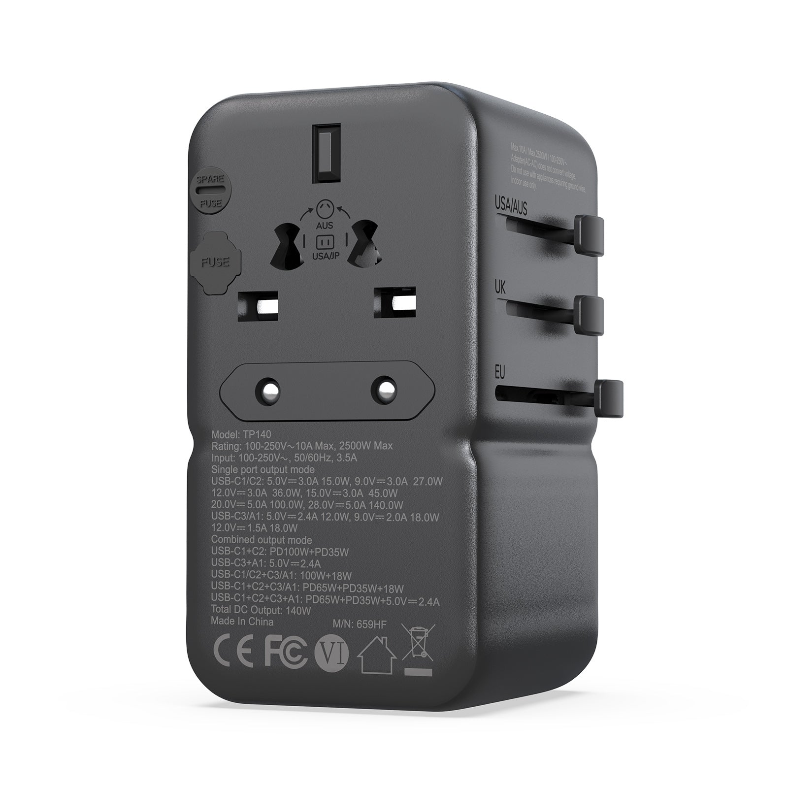 MINIX TP140 GaN-III 140W ユニバーサルトラベルアダプター