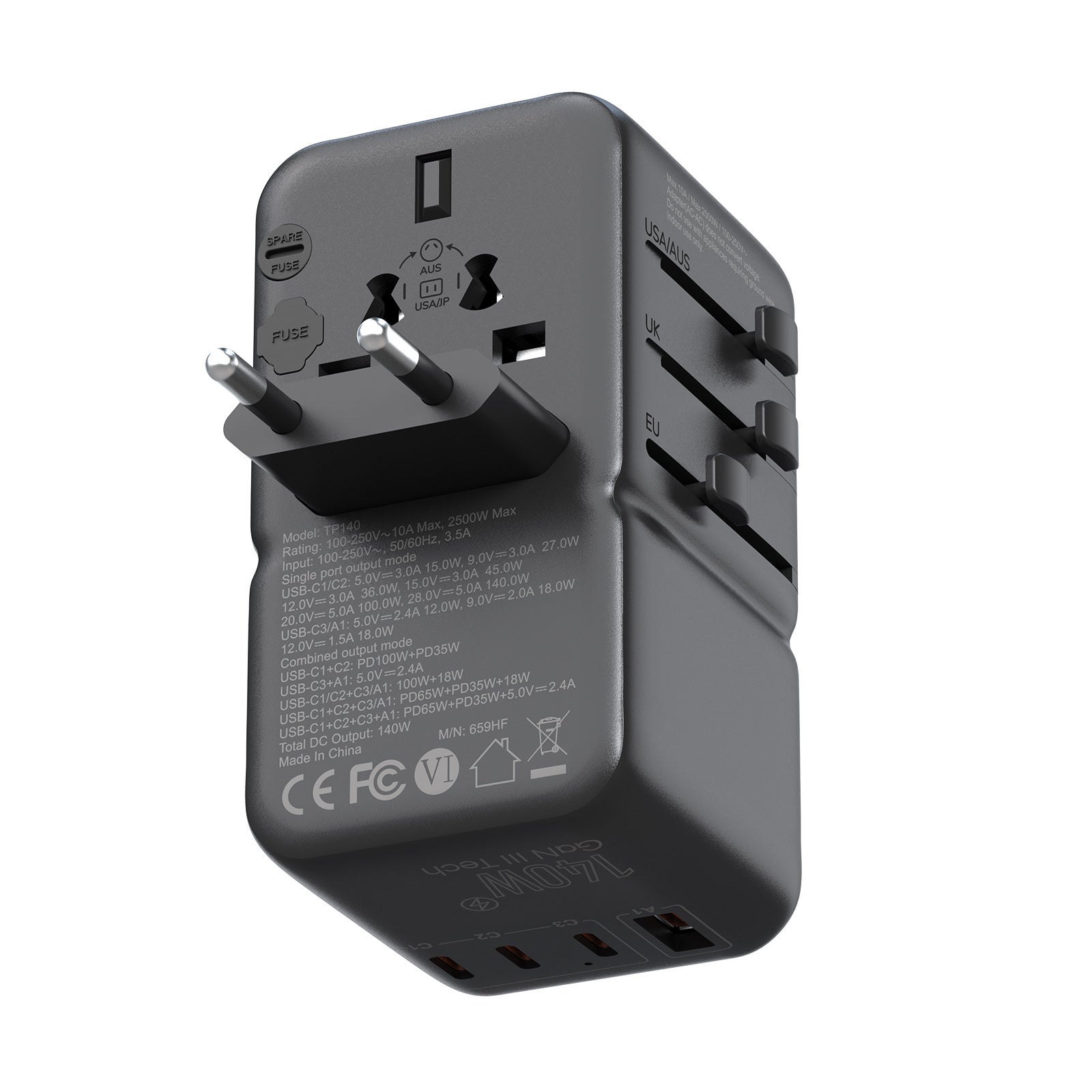 MINIX TP140 GaN-III 140W ユニバーサルトラベルアダプター