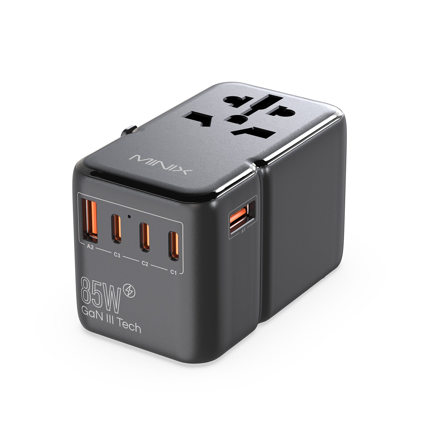 Adaptador de viaje universal MINIX TP85 GaN-III de 85 W