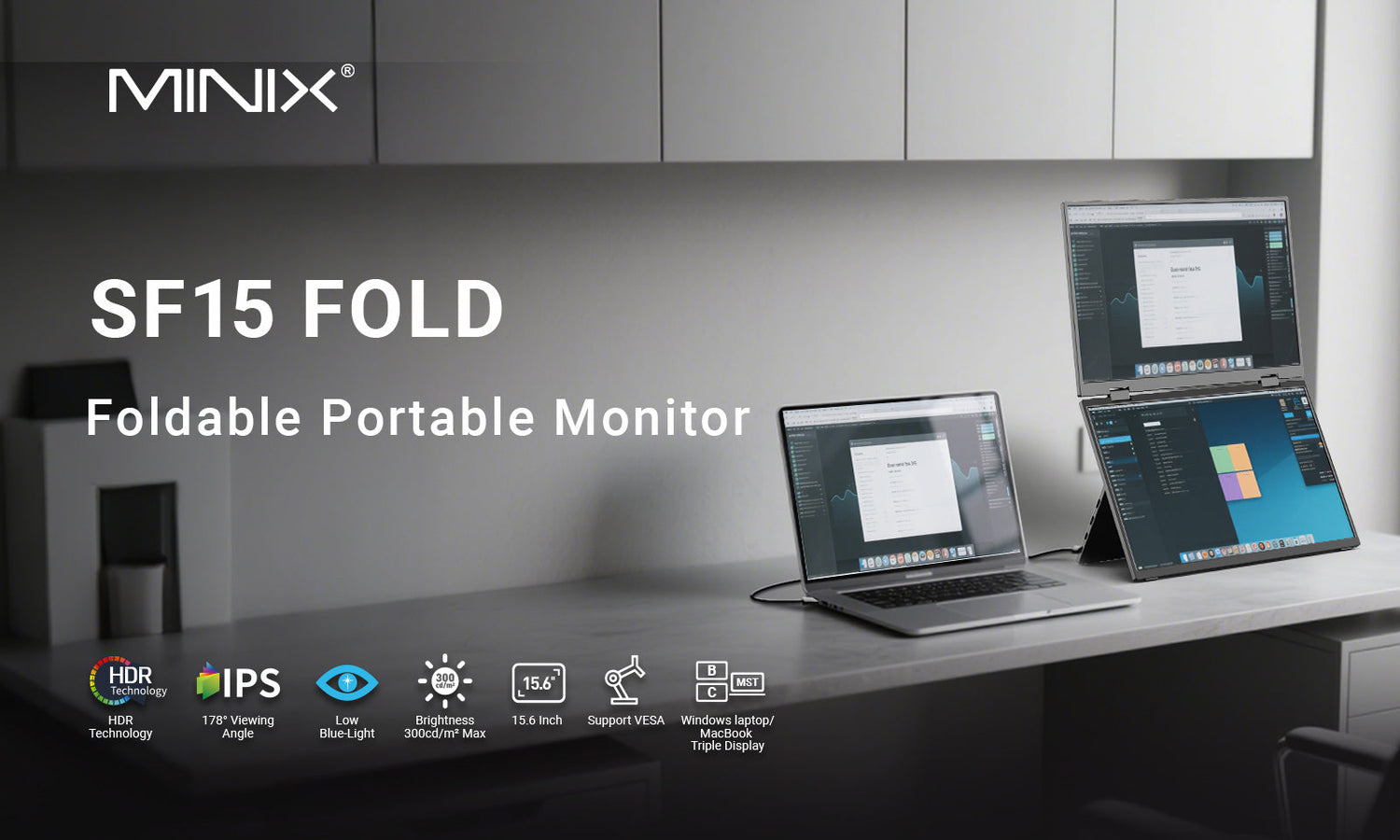 MINIX SF15 Foldable Portable Monitor – The Ultimate Dual-Screen Productivity Upgrade