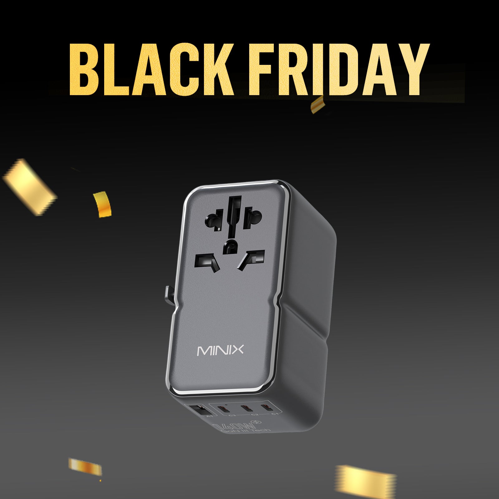 MINIX TP140 GaN-III 140W Universal Travel Adapter