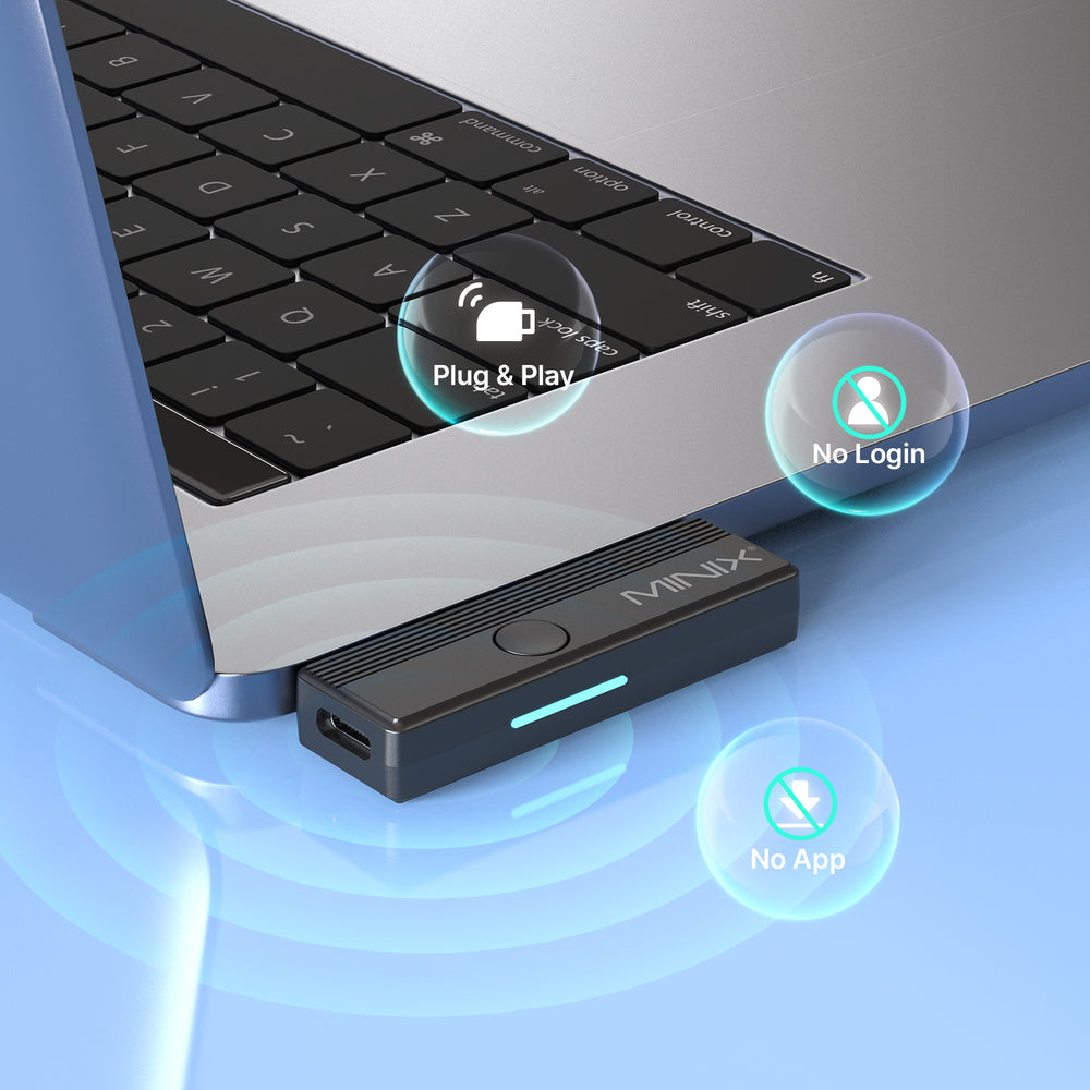 Minix C1 Plus Wireless Display - 1080P 164ft USB-C to HDMI