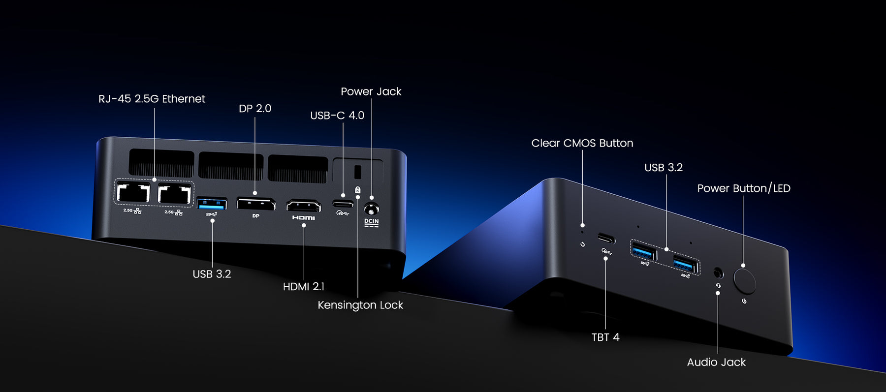Various computer ports on the back of a device