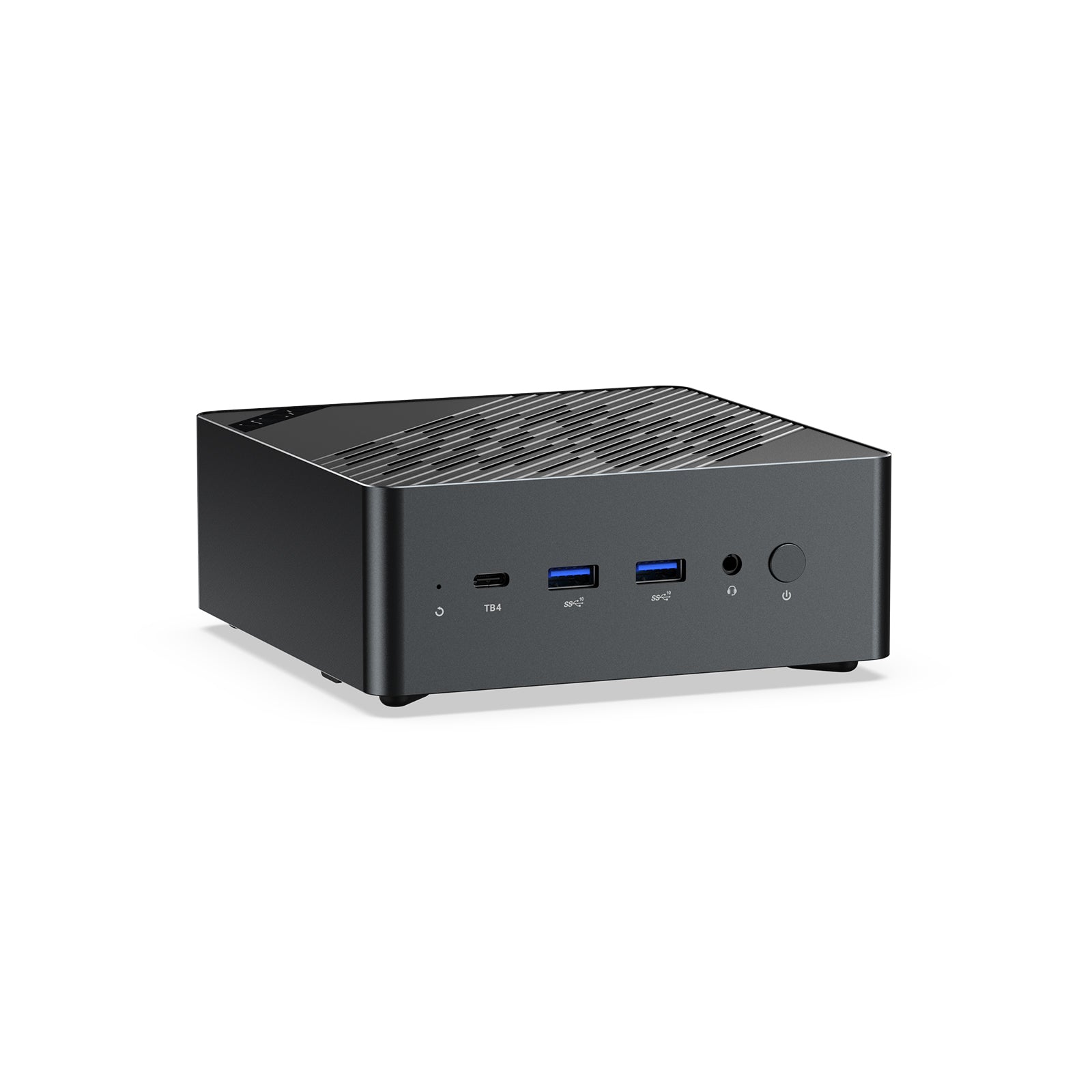 MINIX EU928-AI mini PC with Intel Core Ultra 9 285H processor on white background.