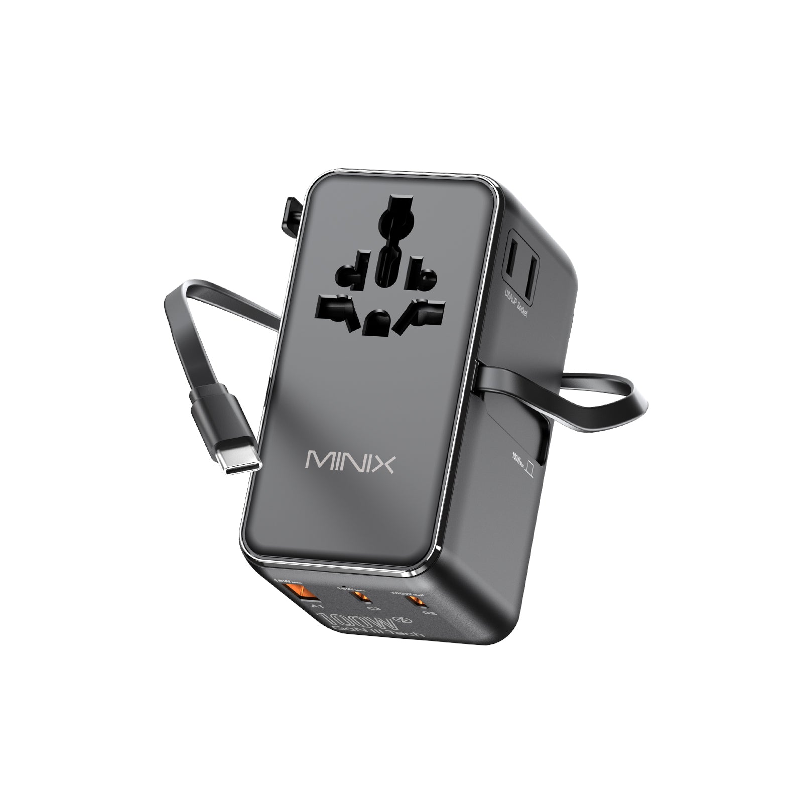 MINIX TP100C GaN-III 100W ユニバーサルトラベルアダプター（ケーブル付き）