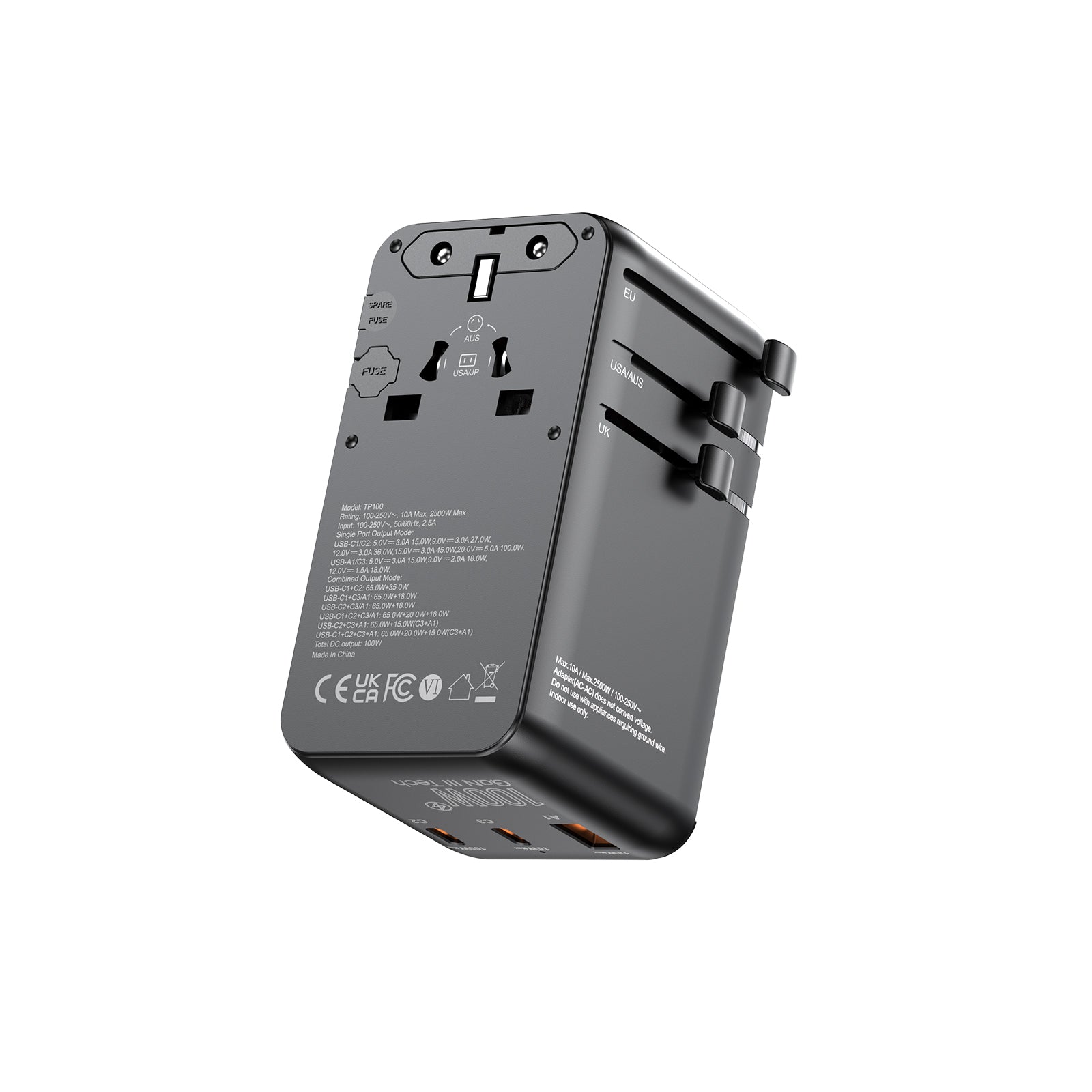 MINIX TP100C GaN-III 100W ユニバーサルトラベルアダプター（ケーブル付き）