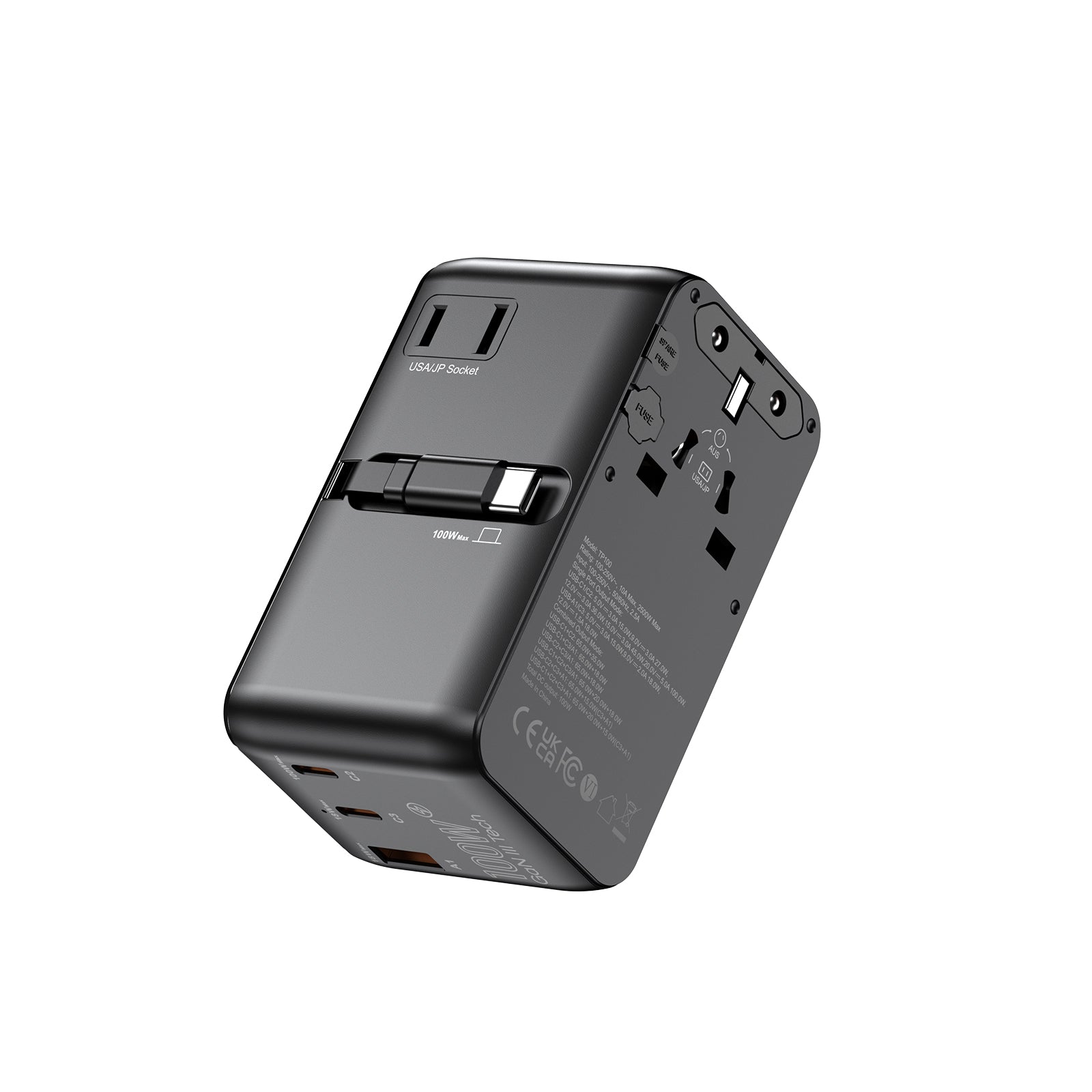 MINIX TP100C GaN-III 100W ユニバーサルトラベルアダプター（ケーブル付き）