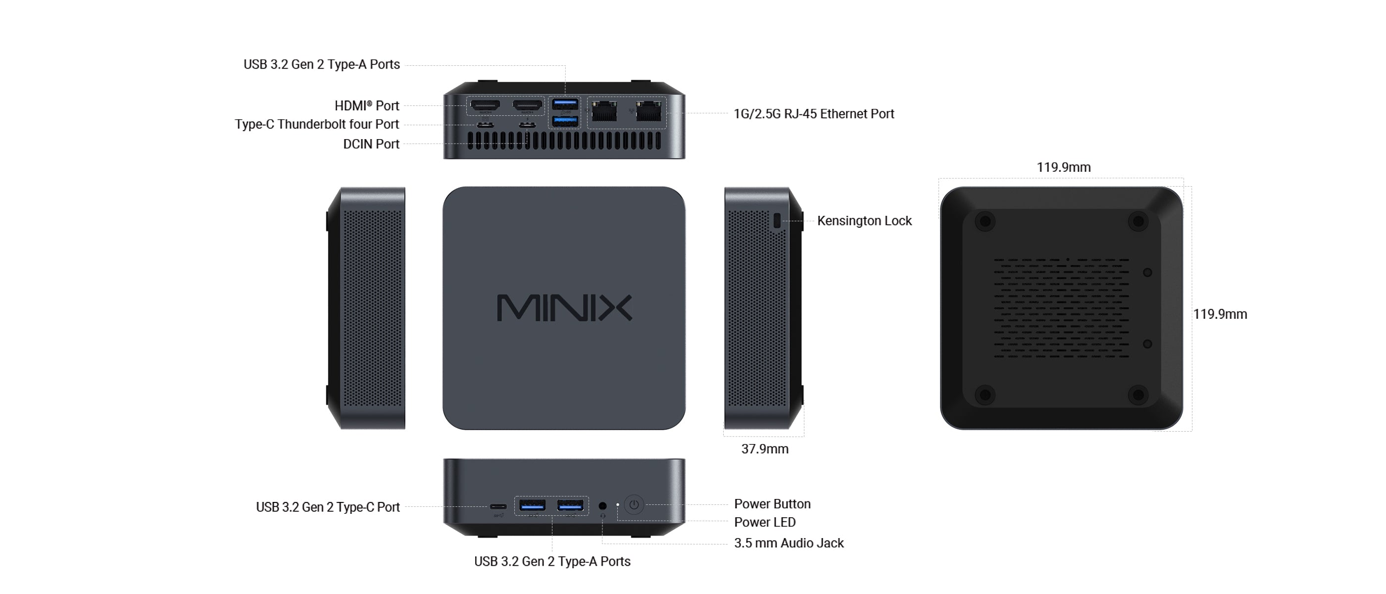 Minix N713 Mini PC - i7-13620H, 32GB DDR5, 8K Triple Display
