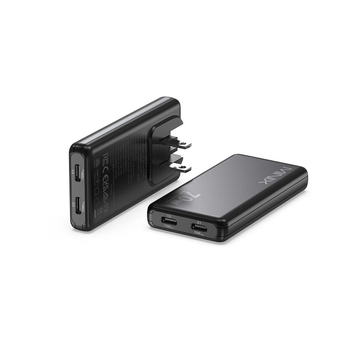 MINIX S70 Pro 70W 2-Port Ultra-Slim GaN Wall Charger